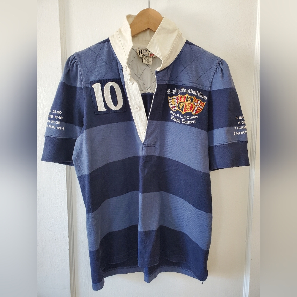Rugby Ralph Lauren rugby football club embroidered patch rugby shirt sz L